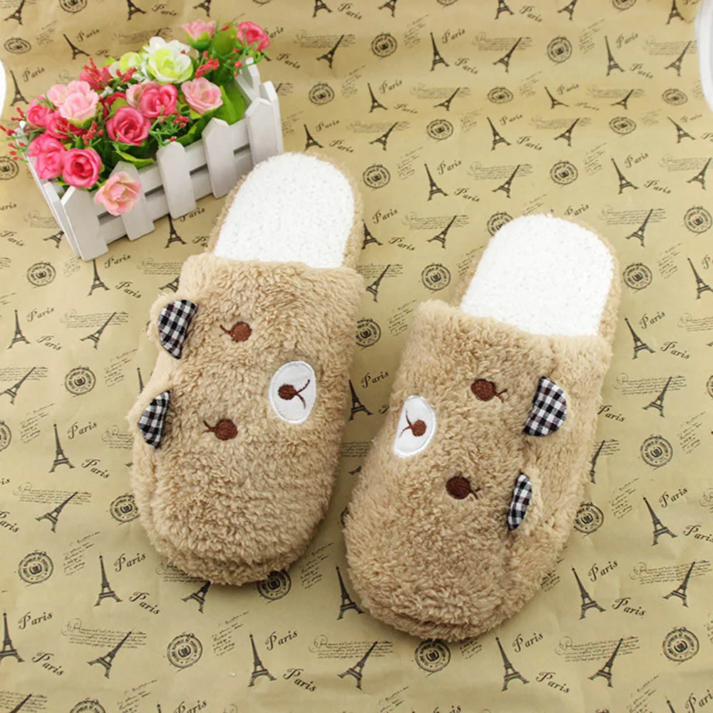2018 New Fashion Women Shoes Lovely Bear Home Floor Soft Cotton-padded Slippers Winter Female Indoor Slippers sapato feminino @P 2018 New Fashion Women Shoes Lovely Bear Home Floor Soft Cotton-padded Slippers Winter Female Indoor Slippers sapato feminino @P
