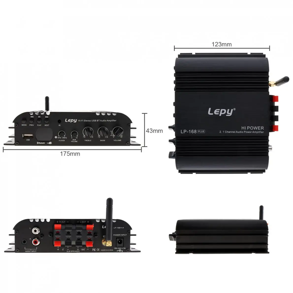 LP 168S Hi Fi стерео USB Bluetooth Автомобильный аудиоусилитель с поддержкой EDR 2 1 канала