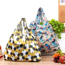 Reusable Shopping Bag Foldable Polyester Large Recycle Vegetable and Fruit Bags Grocery Tote Bag Handbag