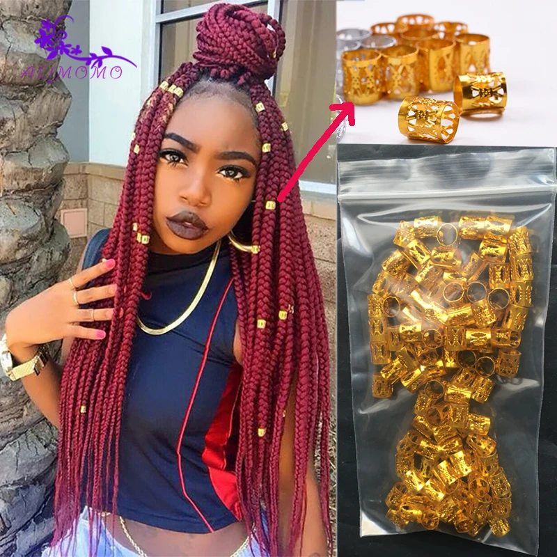Details about / 10Pcs Hair Braiding Dread Dreadlock Bead Cuff Sliver 8mm Hole Tube Clip Fashion