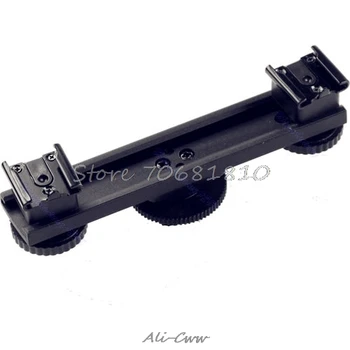 

Hot Shoe Extension Bar Mount Dual Bracket For DV Video Camera LED Light SLR Rig