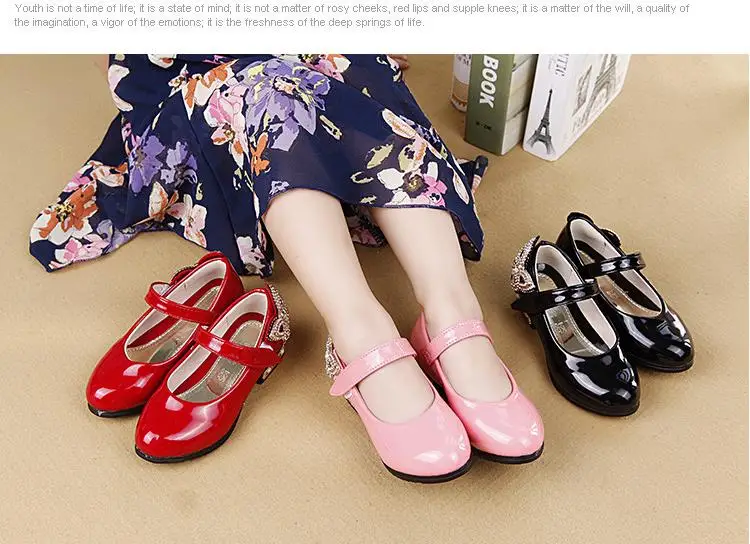 HaoChengJiaDe/модельные туфли для девочек; сезон осень; Новинка; модные вечерние туфли принцессы с бантом для девочек; детская кожаная обувь с круглым носком