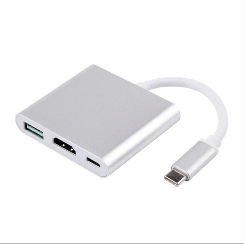 Baolyda USB C док-станция HDMI Тип C к HDMI концентратор адаптер 4 к USB C многопортовый адаптер USB C конвертер для MacBook/Chromebook Pixel/Dell - Цвет: USB-HDMI-PD Silver