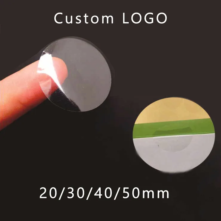 

1000pcs/lot - 20/30/40/50 mm Private Custom Name Clear Transparent Sticker ,PVC Self-Adhesive Seal Sticker Custom LOGO 3/22