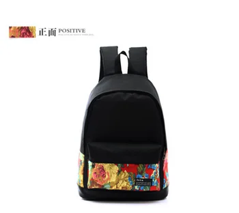 

by dhl or ems 50pcs Women Backpack for School Teenager Girl Vintage Canvas Backpack Floral Printing Schoolbag Ladies Travel bag