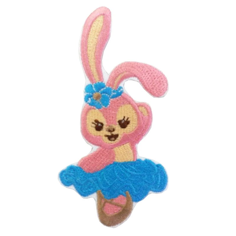 new product Embroidered Cute Rabbit Patch for Clothing Iron Sewing Applique Clothes Stickers Shoes Bags Decoration Badge DIY Pat | Дом и сад