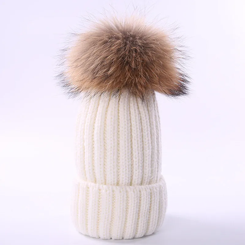 New Parent-child Hat Autumn Winter High Quality Girls Boys Furrys Balls Cap Warm Thickened Baby Hats Fashion Children Beanies