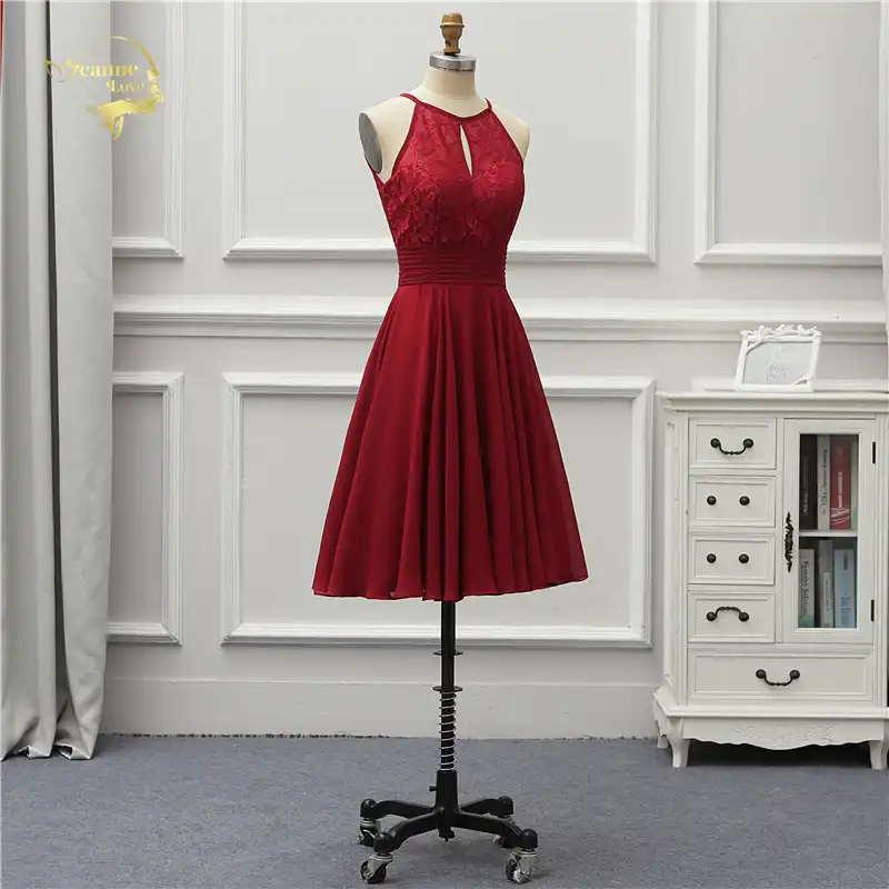 simple red cocktail dress