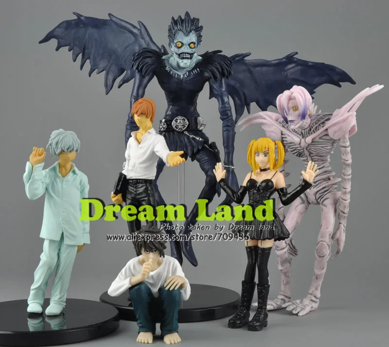 Lot of 6 pcs Death Note Light Amane Misa Ryuk L Rem Nate River PVC Figure Figures Set Toy Dolls