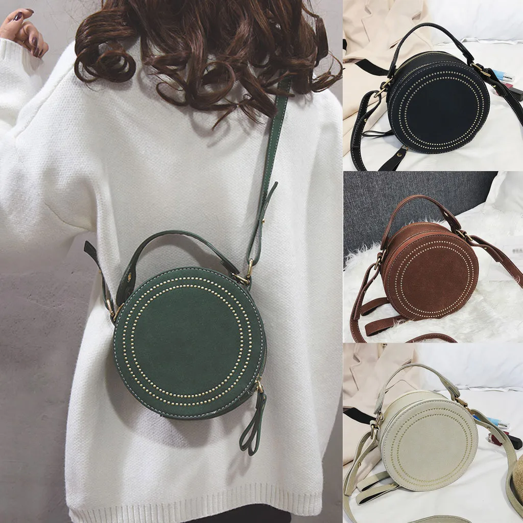 Crossbody Bag For Women Shoulder Bags Casual Leather Round Handbag Messenger Bags For Girls Spring New#YL15