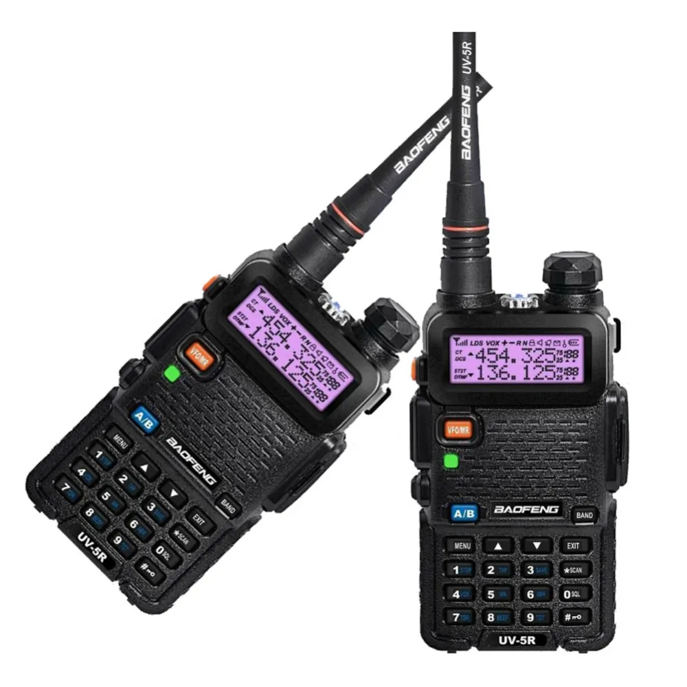 2 шт. черный Baofeng UV-5R WalkieTalkie 136-174 и 400-520 МГц двухстороннее радио в Испании- по почте-только 3 дня получения