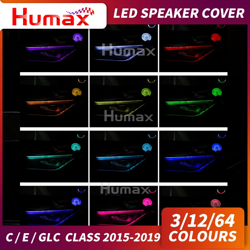 

Car Audio Speaker Cover Door Loudspeaker Cover for Mercedes E/C/GLC Class W213 W205 x253 speaker cover with LED ambient lighting