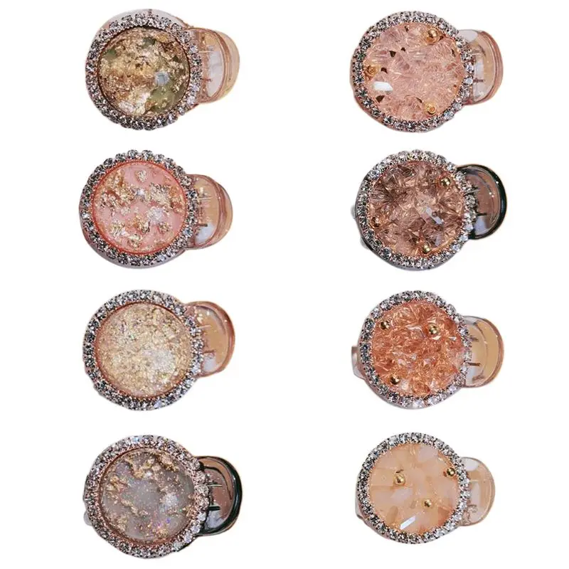 

Ladies Rhinestone Sweet Hair Claw Clip Colored Imitation Crystal Ponytail Decorative Hairpins Starry Sky Tinfoil Small Barrettes