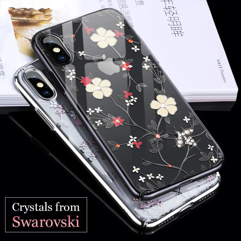 KINGXBAR Funda for iPhone X Case Luxury Crystals from