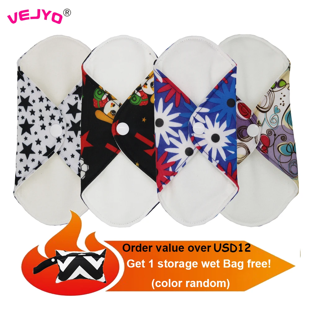 

1 Piece S Size Reusable Menstrual Pads Cloth Sanitary Pads PUL Waterproof Breathable for Light Flow Period Women Health Products