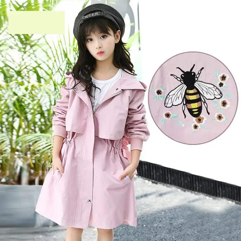 

2018 Big Girls Trench Coats Fashion Children Cotton Jackets For Girls Sports Outerwear Autumn Wear Kids Christmas Customes 10 12