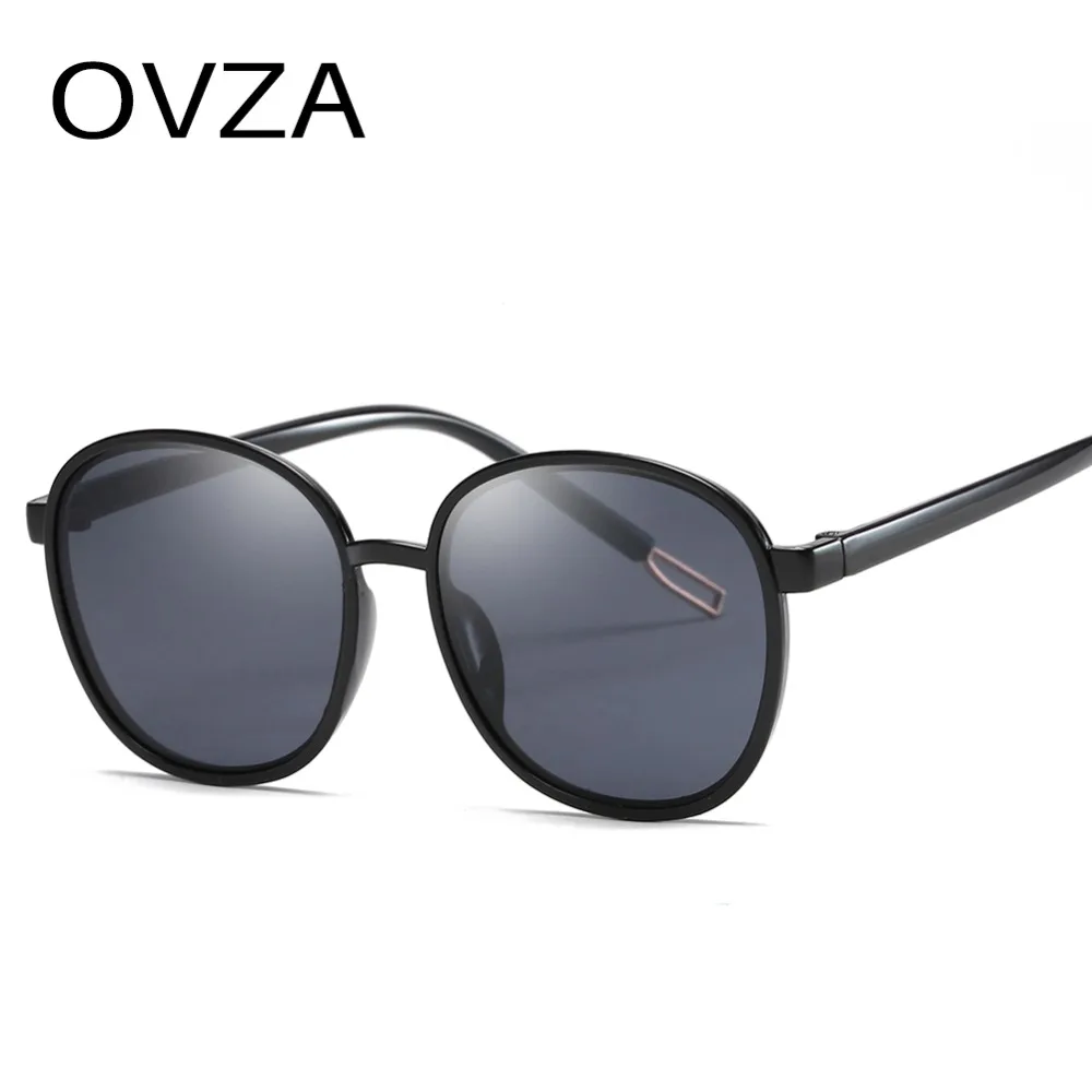 

OVZA 2019 New Large Sunglasses for Women Pink Black Sunglasses Classic Oval PC Frame S1314
