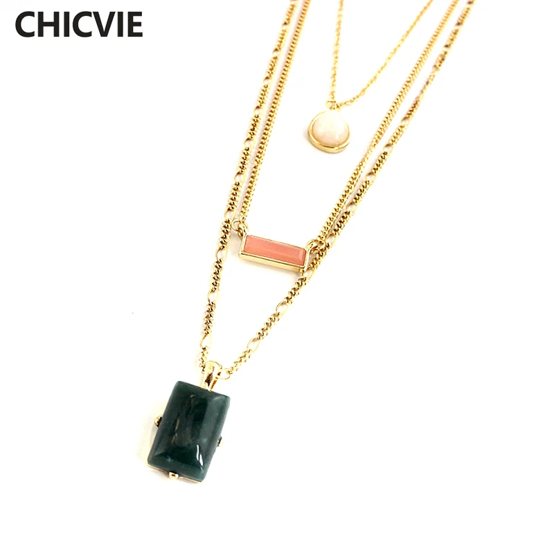 

Boho Multilayer Necklaces & Pendants Green Crystal Bib Ethnic Gold Chain Necklaces Wedding & Engagement Jewelry SNE160085105