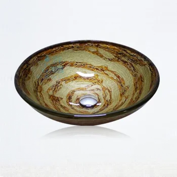 

Bathroom round vanity above counter basin art basin tempered glass washbasin hand basin LO72243