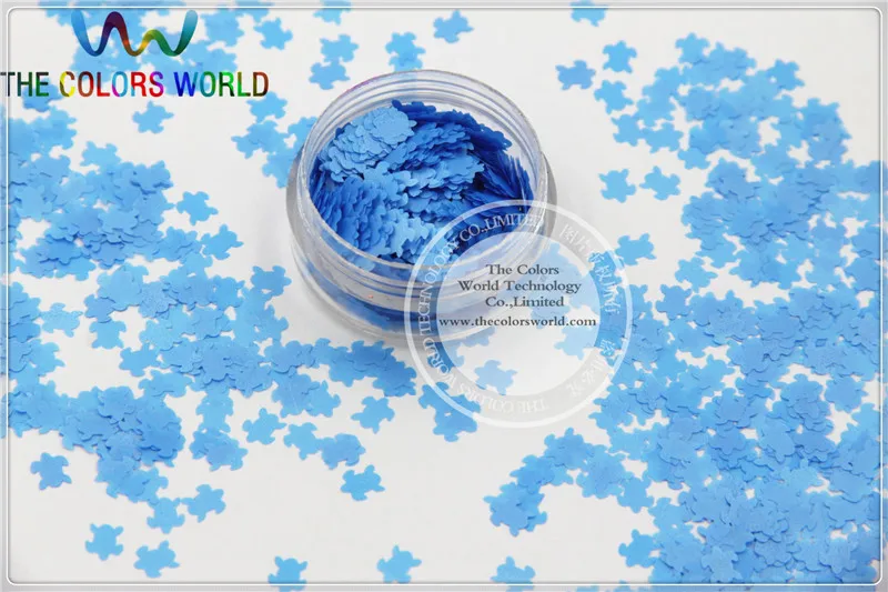 Solvent Resistant  Neon Blue Color Turtle Animal  Shape Glitter  for Nail Polish and DIY decoration 1Pack =50g