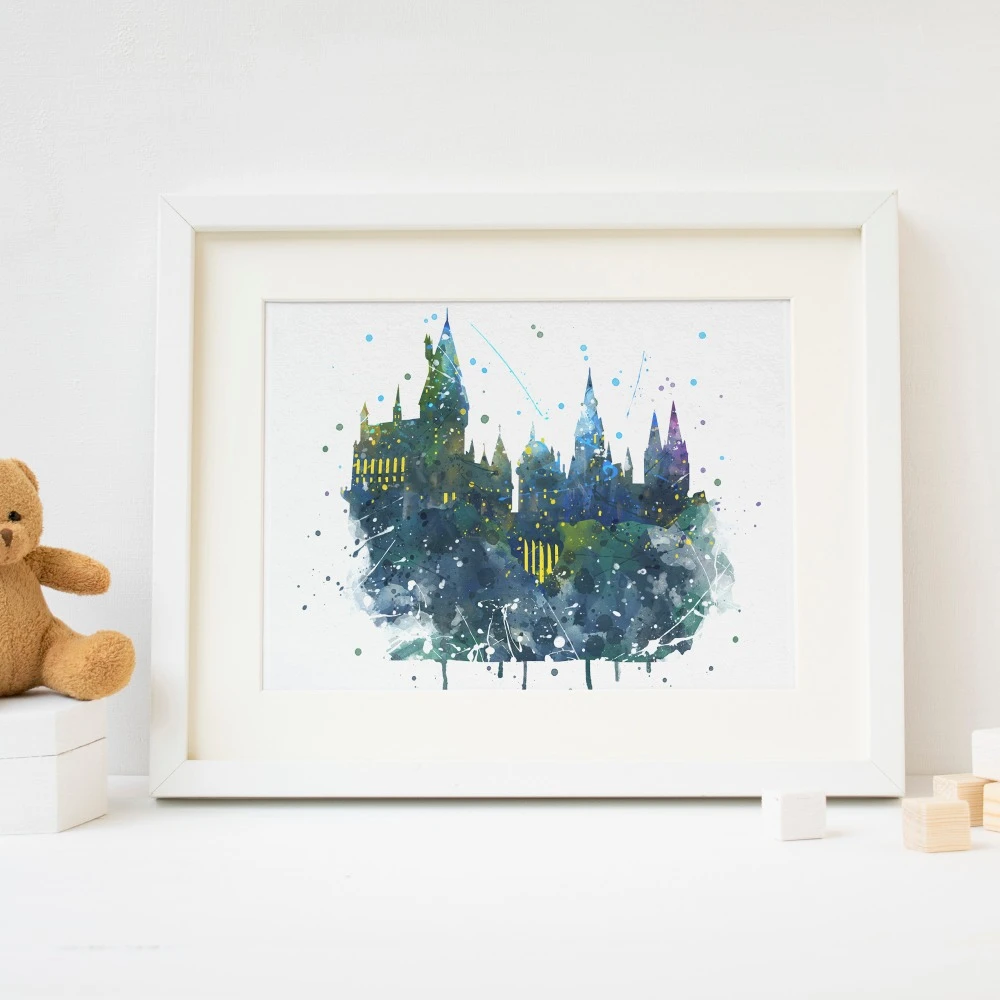 Affiche Imprimee Avec Image Imprimee Du Chateau De Poudlard Pour Decoration Murale Pour Chambre D Enfant Ou De Garcon Aliexpress
