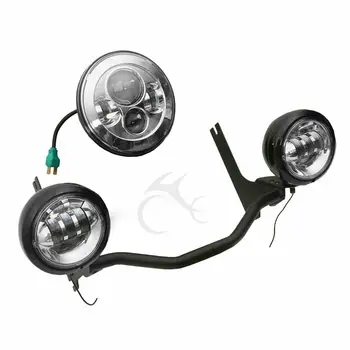 

Chrome 4 1/2" Fog Light +Headlight w/ Bracket For Harley Touring Electra Glide 94-13 Motorcycle
