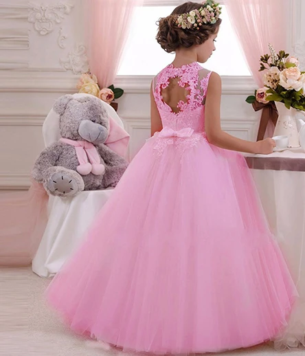 Вечернее платье для девочек; элегантные вечерние платья подружки невесты на свадьбу с цветочным рисунком для девочек; платье принцессы; Рождественский костюм для детей 8, 9, 10, 12 лет - Цвет: as picture