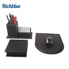 3 шт./компл. из искусственной кожи Стол Канцелярские Организатор ручка коробки с визитная карточка стенд коробочка для заметок Мышь коврик T48 письменный прибор