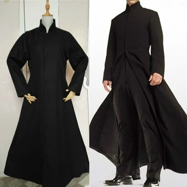 Мужское средневековое пальто в стиле стимпанк со стоячим воротником, Мужская Готическая куртка, винтажное Черное длинное пальто в викторианском стиле, костюм для косплея