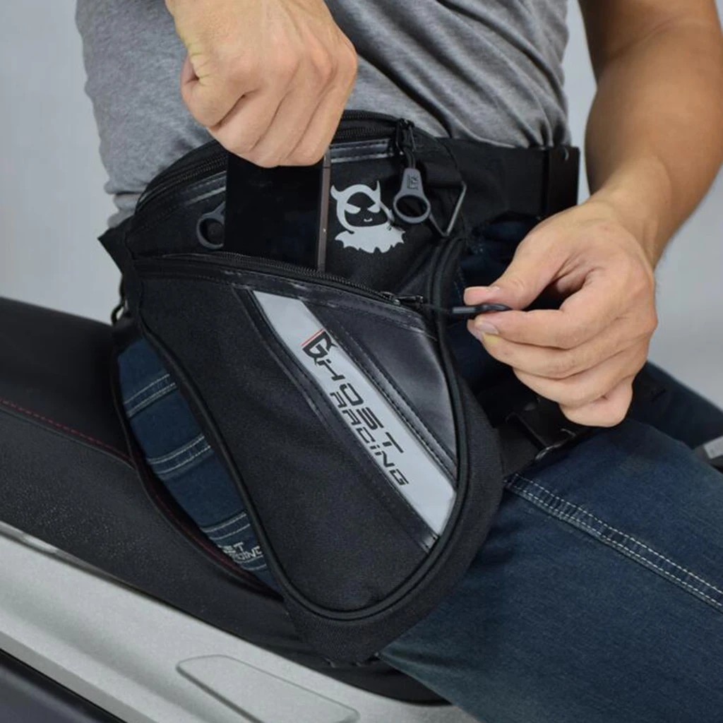 Waterproof Leg Bag Men's Nylon Oxford Motorcycle Rider Leg Bag Hip Drop Belt Bum Waist Fanny Pack For Travel Work Hiking Camping
