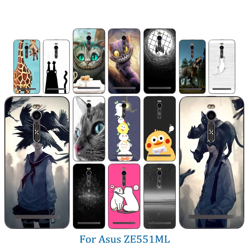Чехол для Asus Zenfone 2 ZE551ML Мягкая силиконовая задняя крышка с узором из кожи 5 дюймов
