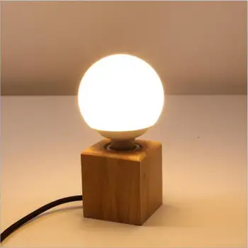 

Fashion small solid wood Table Lamps high quality E27 bulb led table lamps living room bedroom decoration art lamps Z50