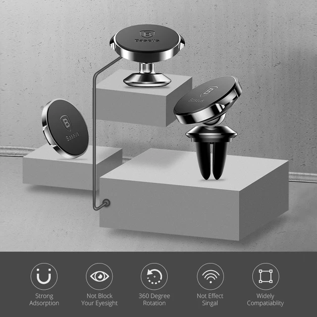 Baseus-Soporte Universal de Coche magnético para teléfono móvil, soporte para teléfono para montaje en salida de aire de coche, GPS, para coche Baseus-Soporte Universal de Coche magnético para teléfono móvil, soporte para teléfono para montaje en salida de aire de coche, GPS, para coche