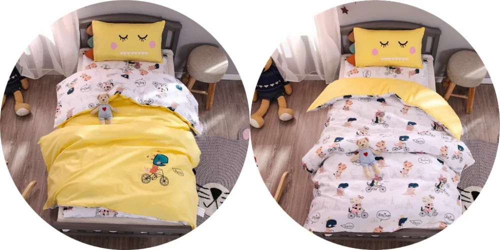 2pcs a set crib bedding set 120x150cm duvet cover 30x50cm pillowcase for baby bed children's bed 100%cotton cute princess style embroidery cartoon design (2)