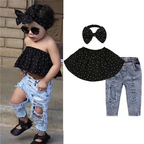 Children Sets for Girls Fashion 2022 New Style Girls Suits for Children Girls T-shirt  + Pants + Headband 3pcs. Suit Cute Girls children's clothing sets expensive Clothing Sets