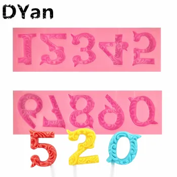 

New Product Unique Shape Arabic Digital Fondant Silicone Mold Chocolate Mold DIY Cake Baking Decorative Mold A1581