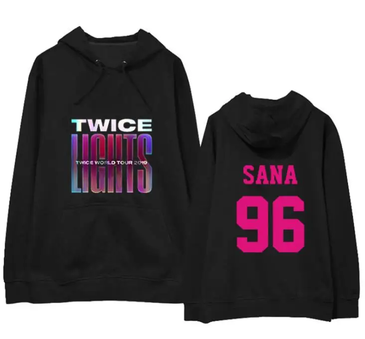 Kpop twice wolrd tour lights пуловер с принтом имени участника толстовки унисекс флис/тонкий