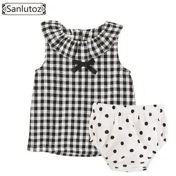 

Sanlutoz Baby Girl Clothes Set Summer Newborn Infant Outfit 2018 Toddler Clothing for Girl 2pcs Set Cotton Tops + Ruffle Bloomer