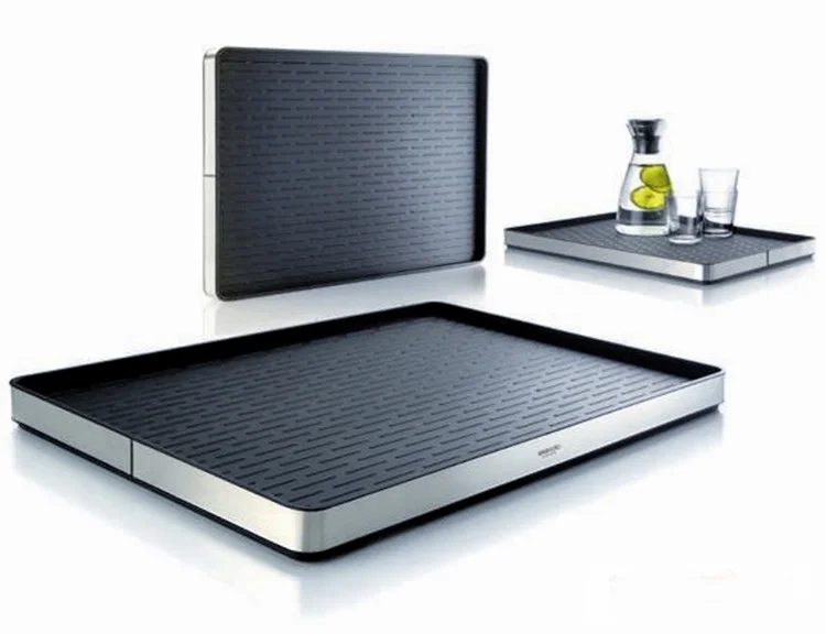 High grade rectangle stainless steel fashion Eva solo server tray fruit tray food plates tea dish