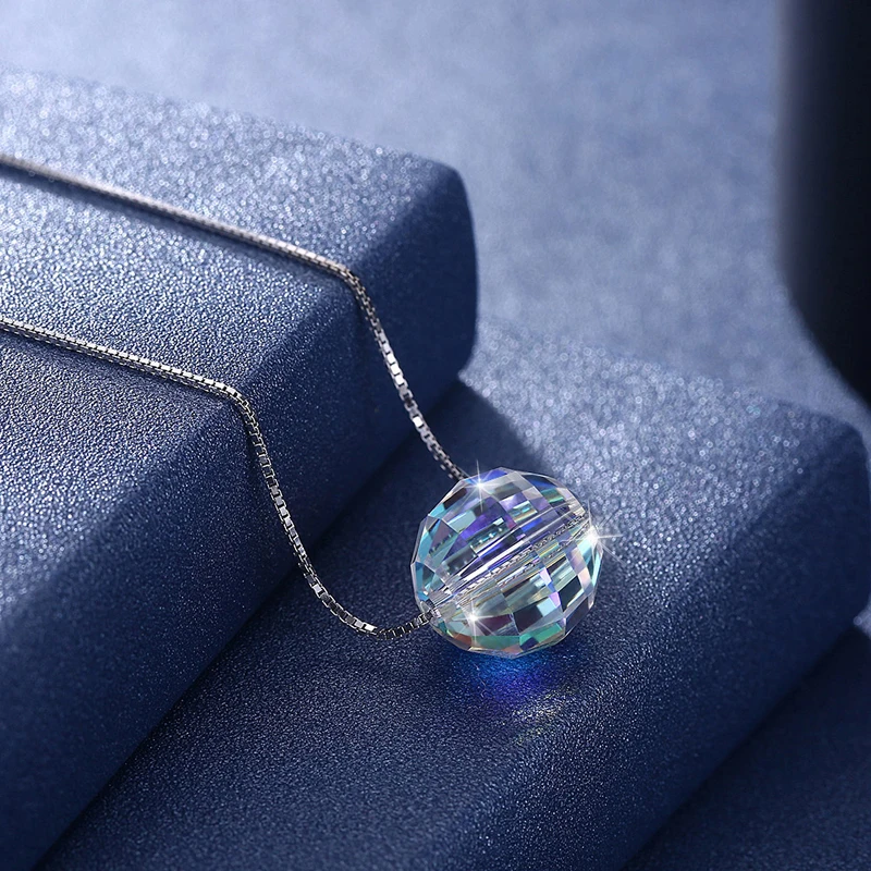 BAFFIN кристаллы от SWAROVSKI шар подвески ожерелья серебряные бусины 925 пробы ожерелья для женщин Простые Модные Ювелирные изделия Подарки