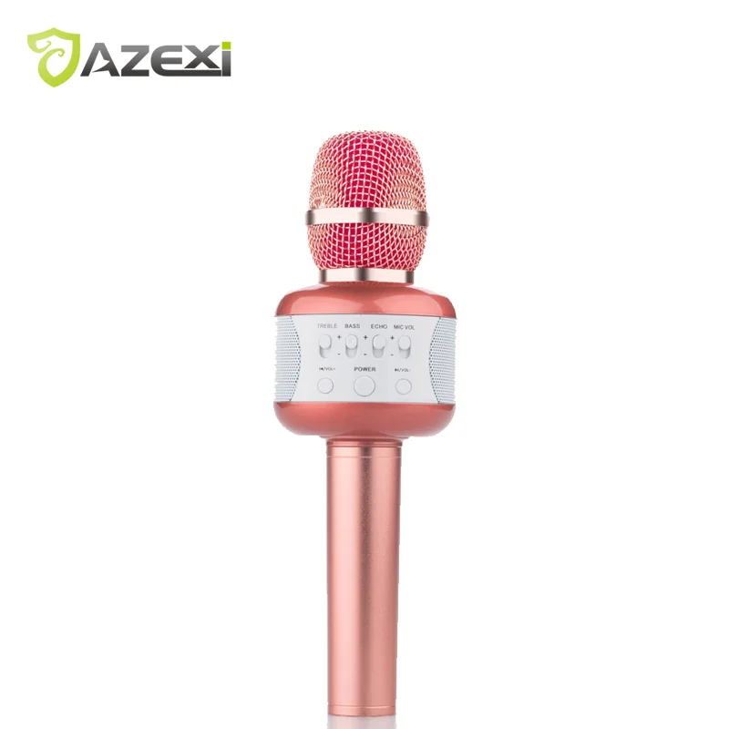 

New Style E106 Wireless Bluetooth Karaoke Microphone AUX 3.5mm Mini speaker suppport USB disk noise reduction Record for iPad