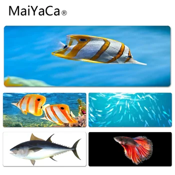 

MaiYaCa Cool New Butterfly Fish Wide Anti-Slip Durable Silicone Computermats Size for 30x60cm 30x90cm Rubber Mouse Pad
