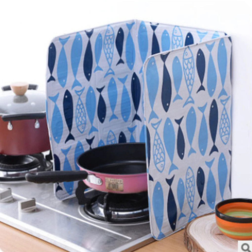 

Kitchen Printing Gas Cooker Stove Range Protector Baffle Dam-Board Oil Insulation Splash Scald Guard Board