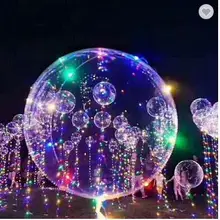 18 дюймовый светодиодный прозрачный BoBo воздушный шар с гелием со вспышкой гирлянды для день рождения, свадьба, Рождество вечерние декоративные