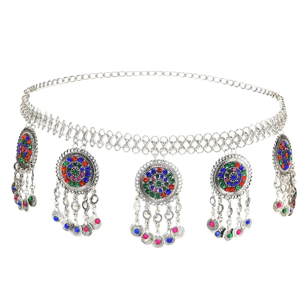 Цыганские афганские серебряные монеты, ожерелье с кисточками, серьги Jhumka, браслеты на талию, цепочка для танца живота, наборы, богемный турецкий индийский ювелирный набор