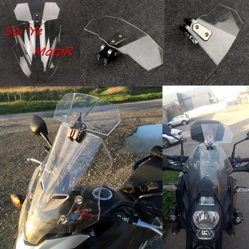 UniversalMotorcycleWindshieldAirflowAdjustableWindscreenWind