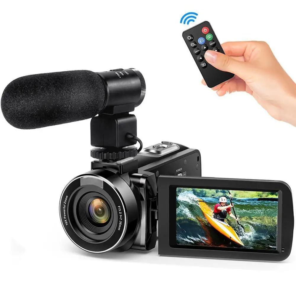 HD 1080P LCD pantalla táctil cámara de vídeo 16X Zoom visión nocturna 24MP videocámara Digital Control remoto lente gran angular /micrófono cámaras HD 1080P LCD pantalla táctil cámara de vídeo 16X Zoom visión nocturna 24MP videocámara Digital Control remoto lente gran angular /micrófono cámaras