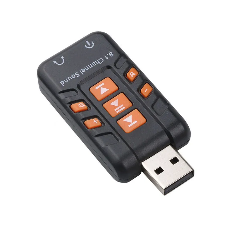 

USB Sound Card 8.1 Channel Virtual Audio Adapter AmplifierShell White Black Sound Cards for PC Computer