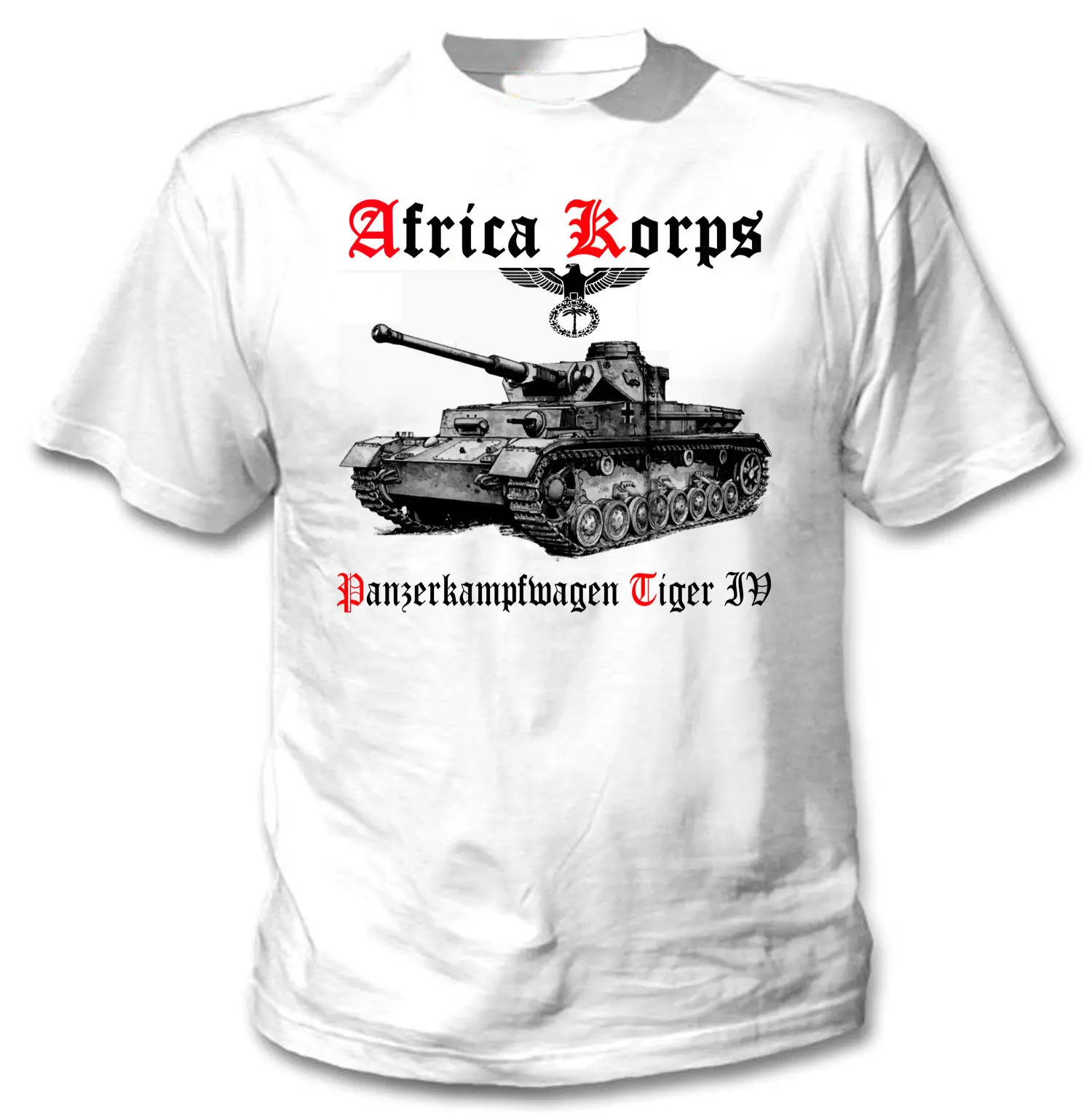 Новая белая хлопковая Футболка TIGER PANZER IV AFRICA KORPS WWII | Мужская одежда