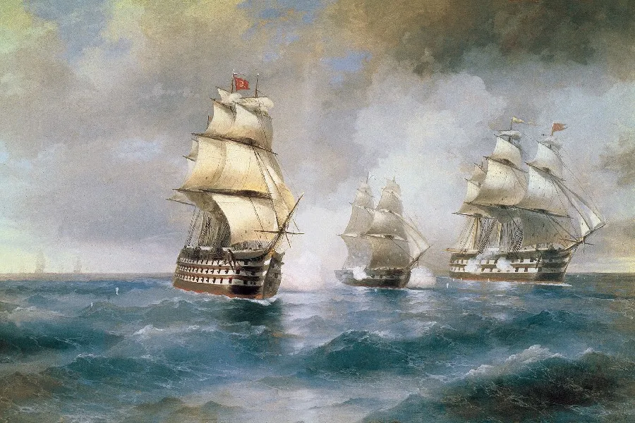 

DIY frame Ivan Konstantinovich Aivazovsky Black Sea Fleet Painting Style Fabric Silk Poster Print Picture ND005